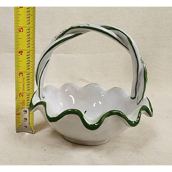 Vintage RCCL Portuguese ART Ceramic Hand Painted Basket Floral - 1988 - Picture 11 of 11